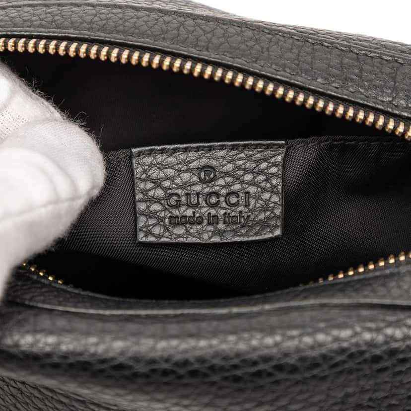 Gucci Leather Soho Cosmetic Pouch Black Leather Good condition - Box View