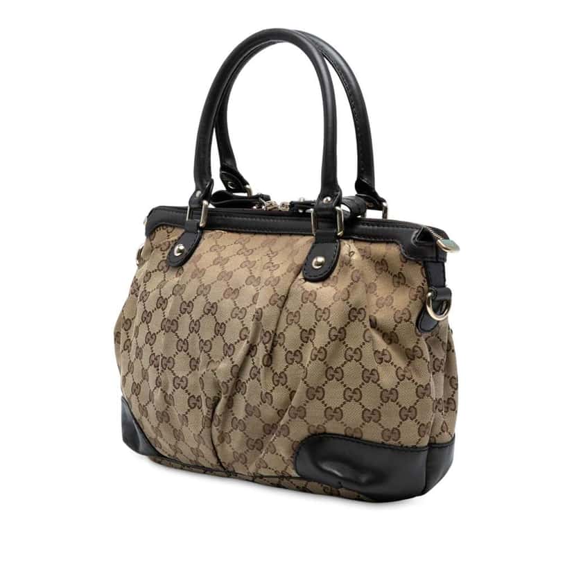 Gucci GG Canvas Sukey Satchel Brown Canvas Good condition - Back View