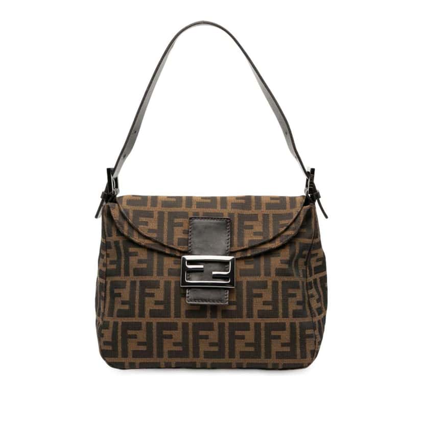 Fendi Zucca Canvas Double Flap Mamma Brown Canvas Good condition - Front View