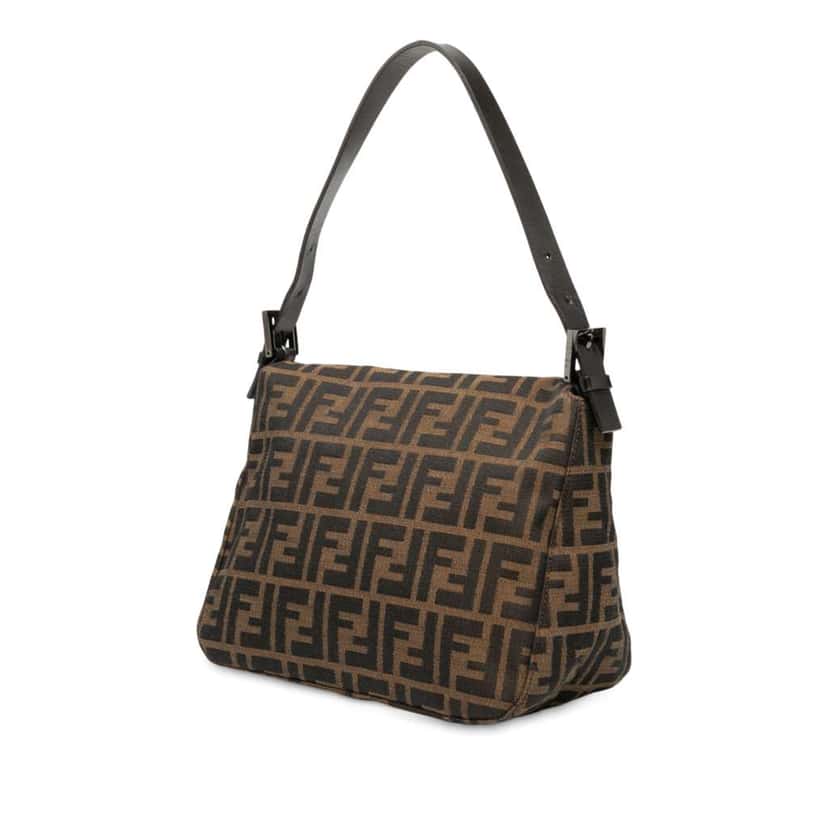 Fendi Zucca Canvas Double Flap Mamma Brown Canvas Good condition - Back View