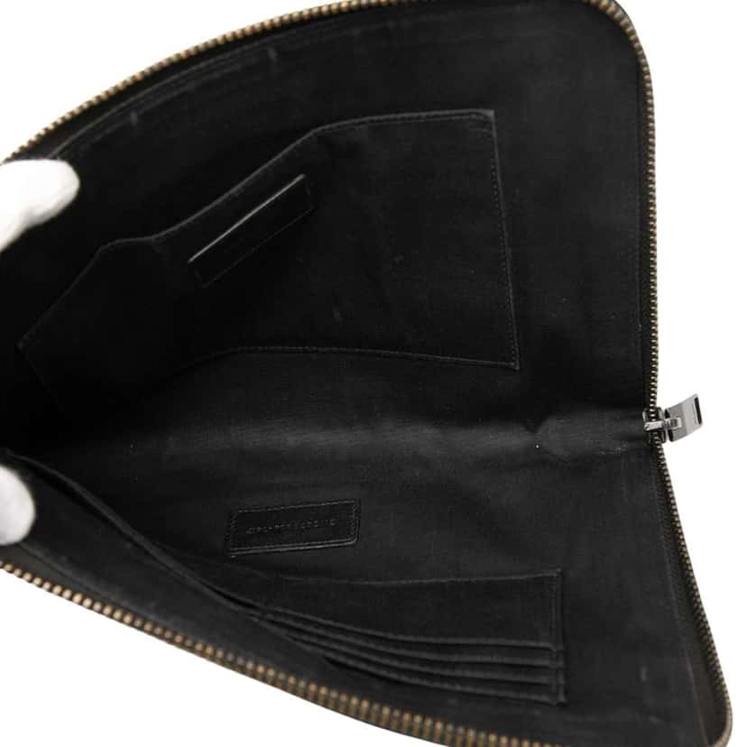 Saint Laurent Croc Embossed Leather Clutch Black Leather Very good condition - Model View