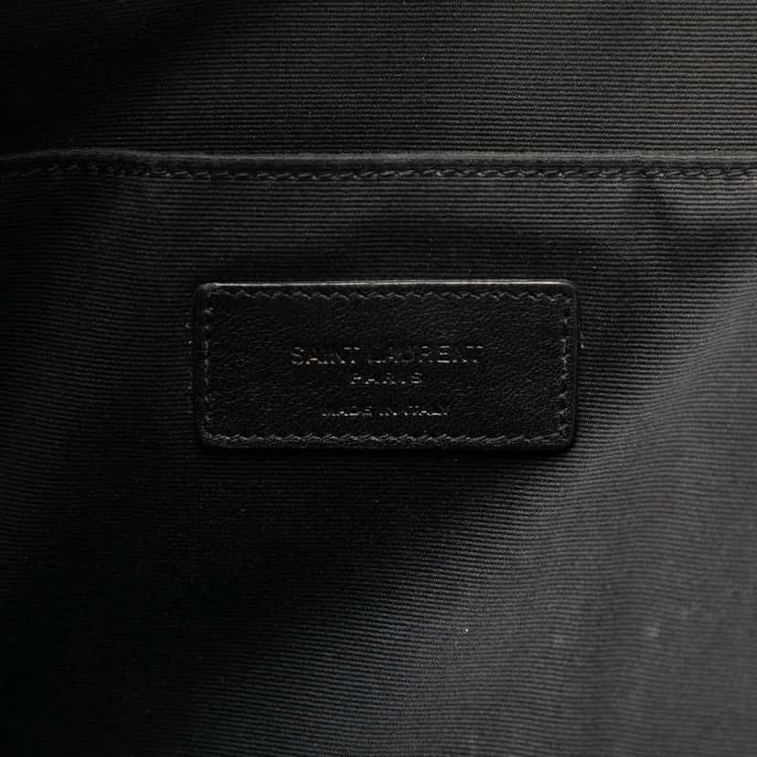 Saint Laurent Croc Embossed Leather Clutch Black Leather Very good condition - Box View