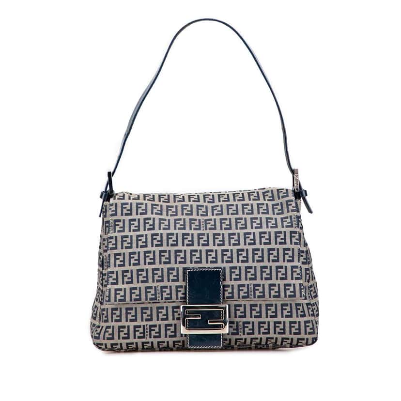 Fendi Zucchino Canvas Mamma Forever Grey Canvas Good condition - Front View