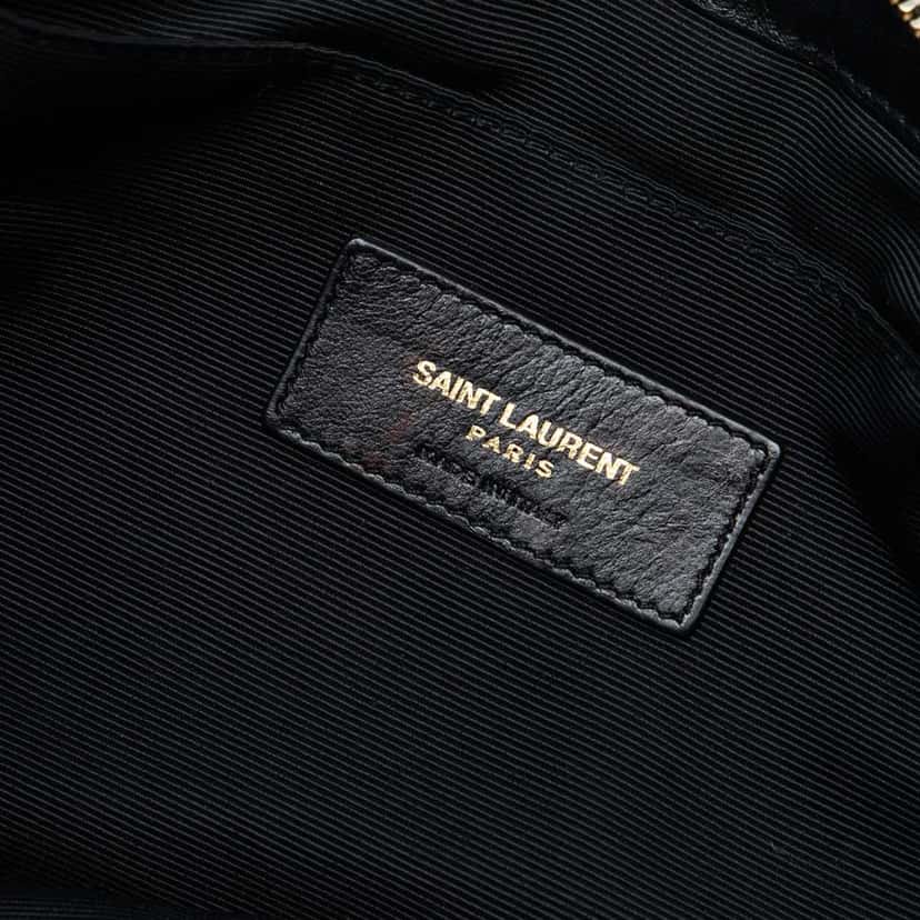 Saint Laurent Quilted Chevron Leather Monogram Document Holder Black Leather Good condition - Box View
