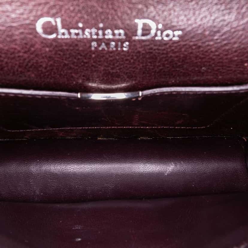 Dior Mini Grained Calfskin Diorama Flap Brown Leather Good condition - Model View