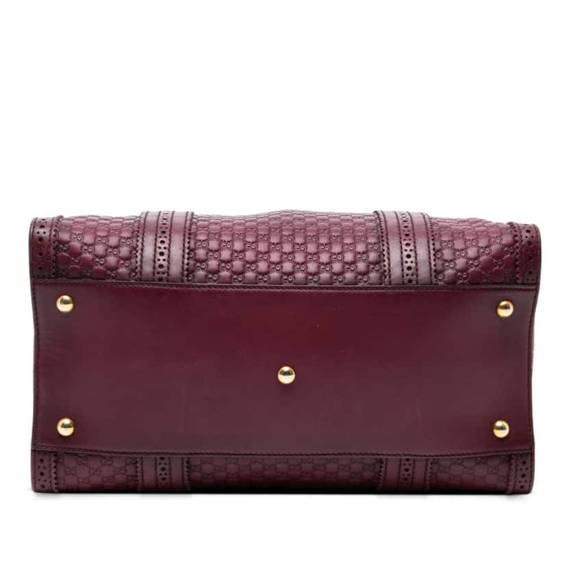 Gucci Microguccissima Brogue Duilio Boston Bag Red Leather Good condition - Inside View