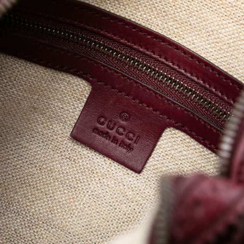 Gucci Microguccissima Brogue Duilio Boston Bag Red Leather Good condition - Box View