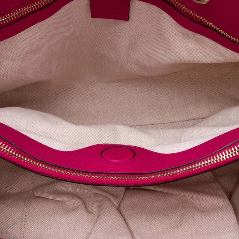 Gucci Medium Calfskin Bamboo Shopper Satchel Pink Leather Good condition - Model View