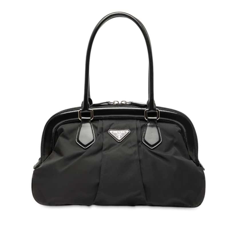 Prada Tessuto Frame Handbag Black Good condition - Front View