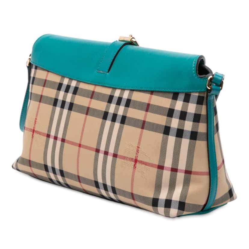 Burberry Haymarket Check Coated Canvas Leah Crossbody Brown Canvas Fair condition - Back View