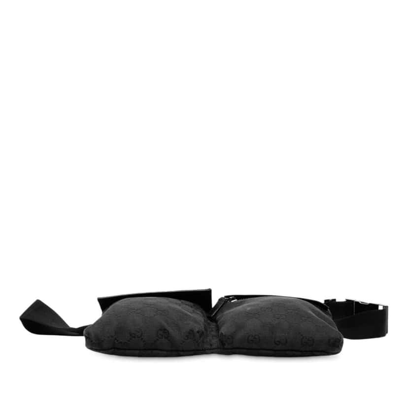 Gucci GG Canvas Double Pocket Belt Bag Black Canvas Good condition - Inside View