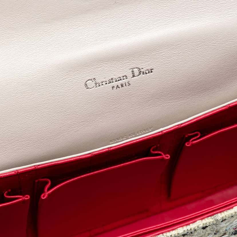Dior Medium Tweed Miss Dior Flap White Tweed Good condition - Box View