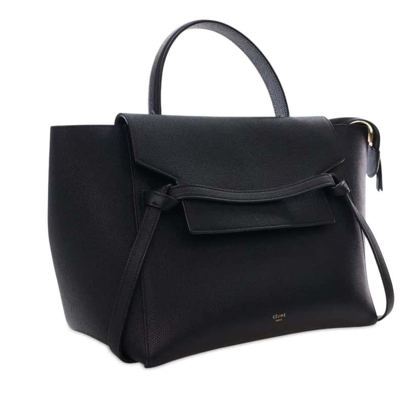 Celine Mini Grained Calfskin Belt Bag Black Leather Good condition - Back View