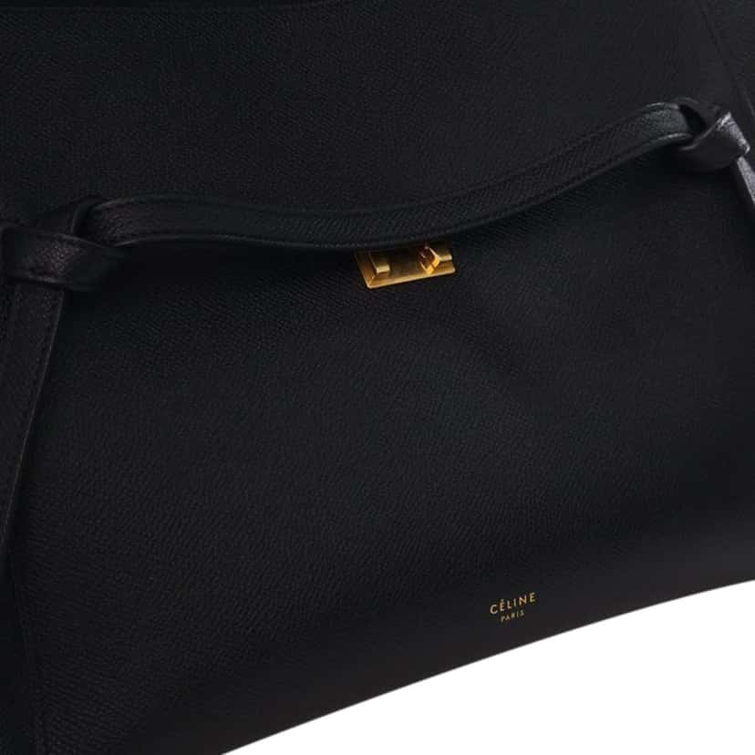 Celine Mini Grained Calfskin Belt Bag Black Leather Good condition - Box View