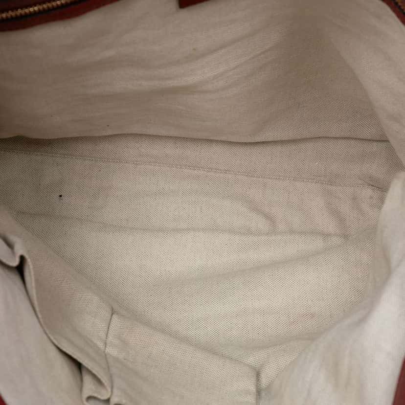 Gucci Tall Leather Bamboo Shopper Tote Red Leather Good condition - Model View