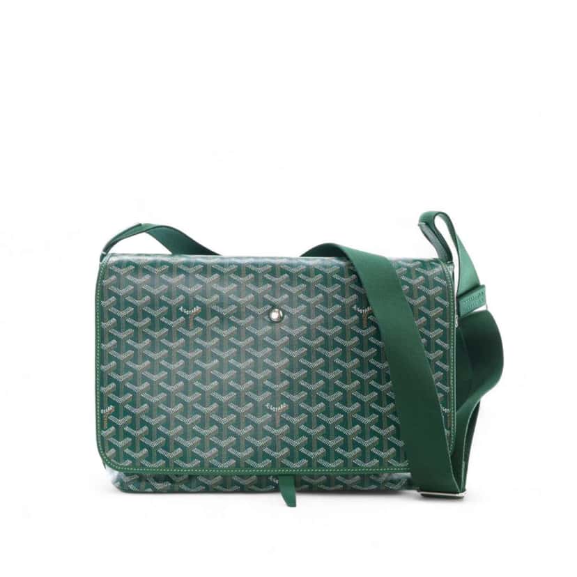 Goyard Goyardine Capetien MM Messenger Green Canvas Good condition - Front View