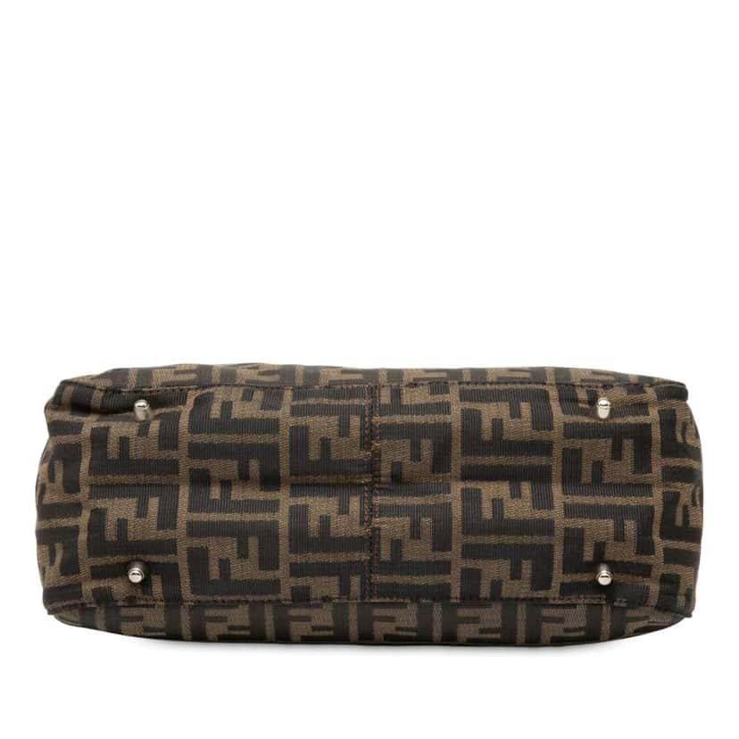 Fendi Small Zucca Canvas Twins Tote Brown Canvas Good condition - Inside View