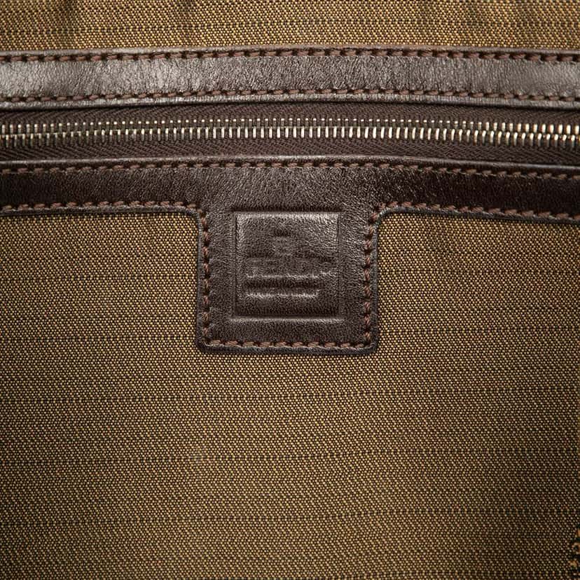 Fendi Small Zucca Canvas Twins Tote Brown Canvas Good condition - Box View