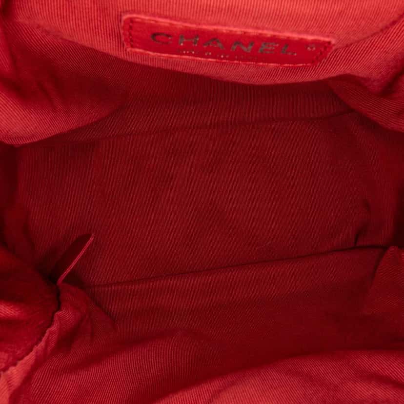 Chanel Aged Calfskin Chain Around Drawstring Bucket Red Leather Good condition - Box View
