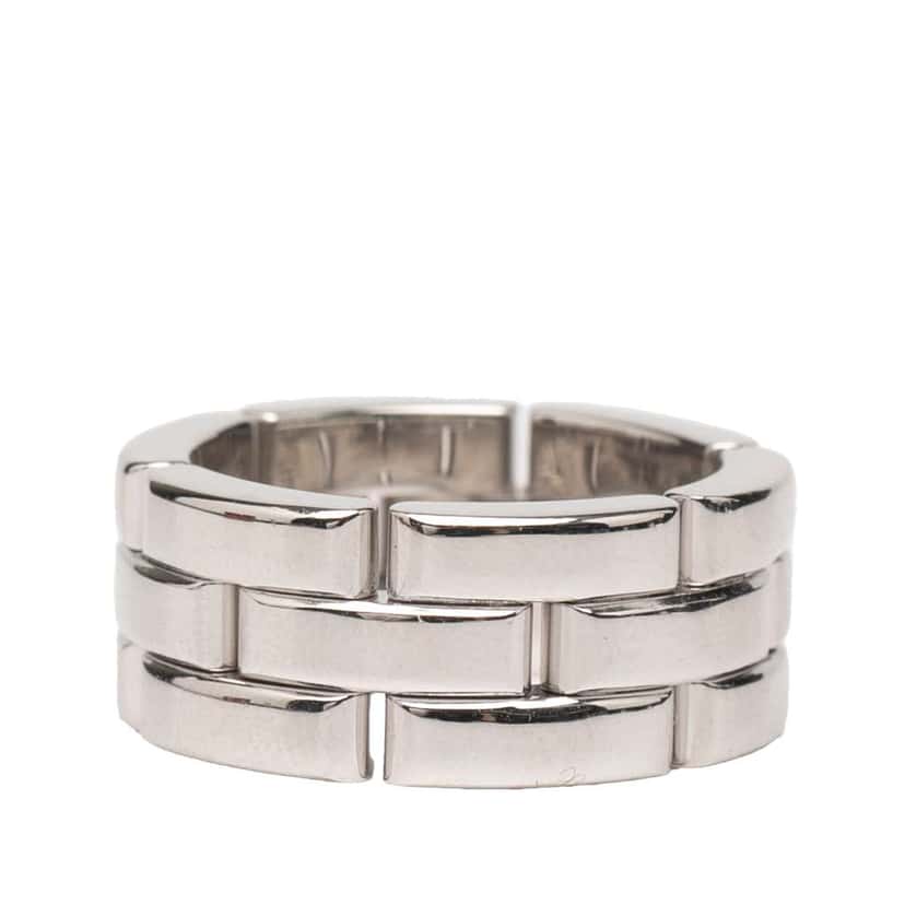 Cartier 18K White Gold Triple Row Maillon Panthère Ring Silver White Gold Good condition - Inside View