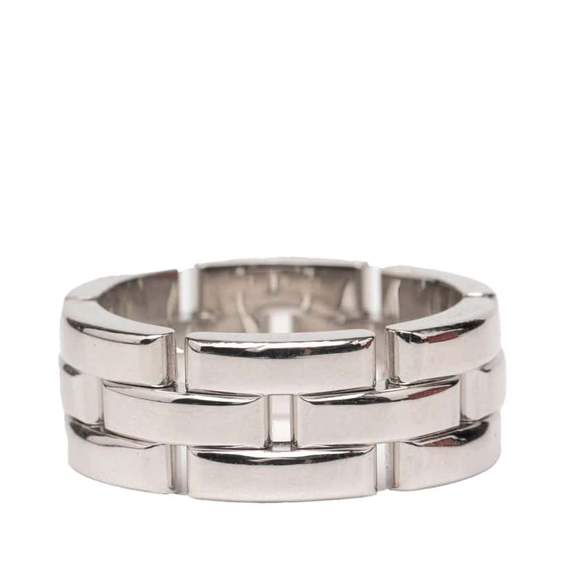 Cartier 18K White Gold Triple Row Maillon Panthère Ring Silver White Gold Good condition - Inside View