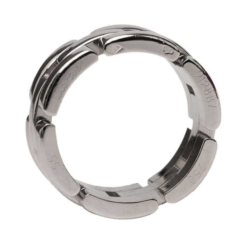 Cartier 18K White Gold Triple Row Maillon Panthère Ring Silver White Gold Good condition - Model View