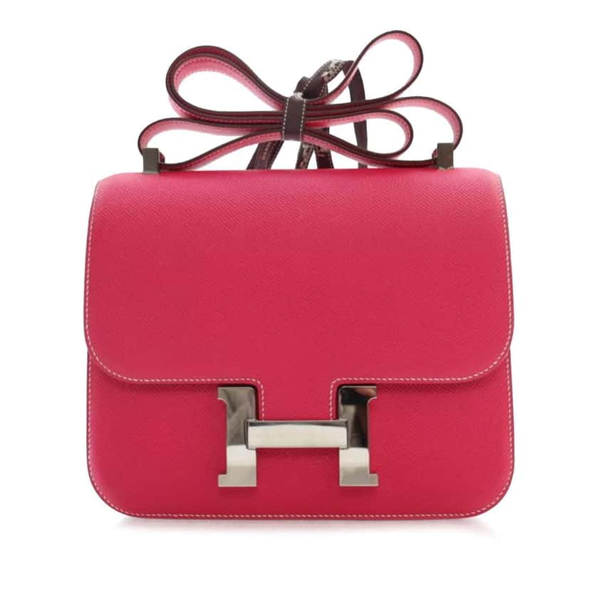 Hermès Epsom Constance 24 Pink Leather Good condition - Front View