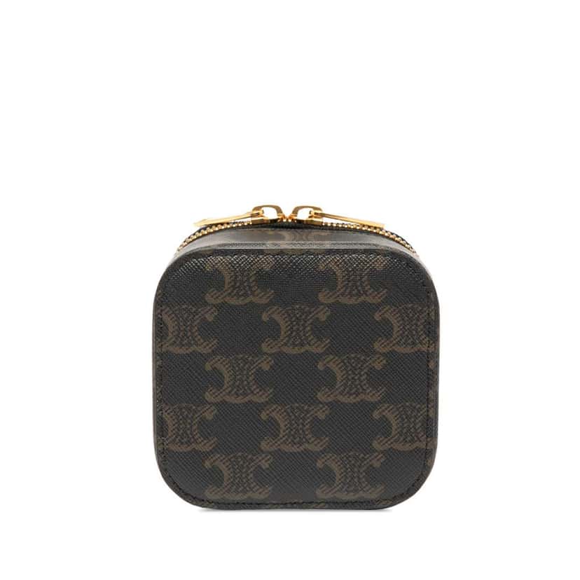 Celine Mini Triomphe Coated Canvas Vanity Case Brown Canvas Good condition - Inside View