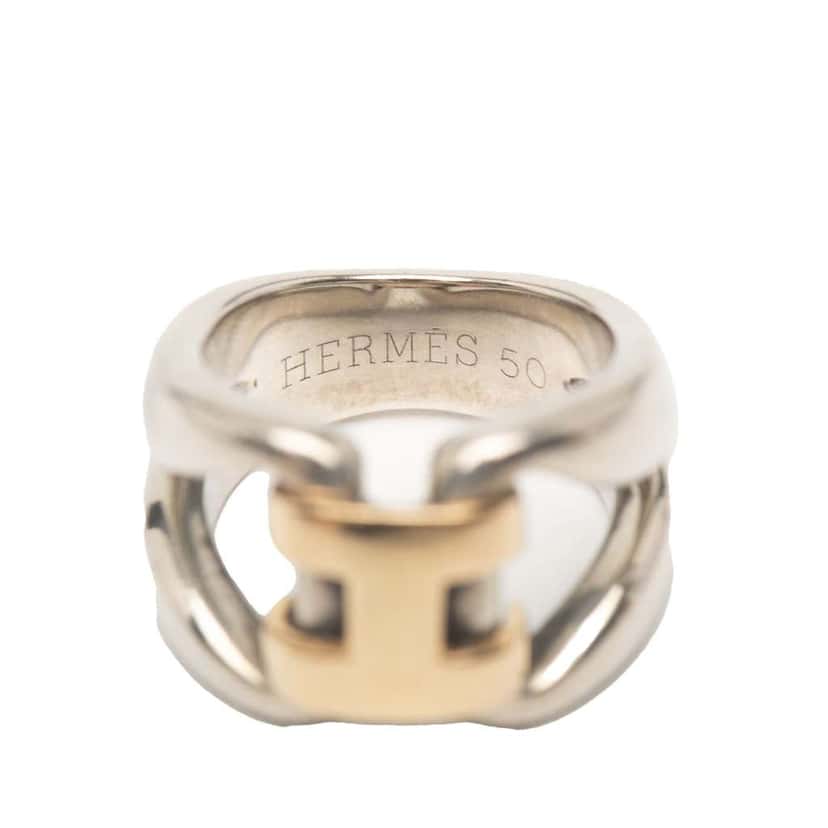 Hermès Sterling Silver and 18K Yellow Gold History Ring Silver Silver Good condition - Model View