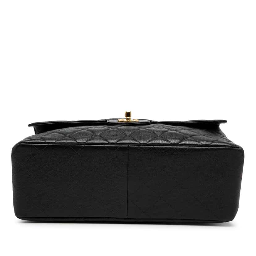 Chanel Jumbo Quilted Caviar Double Sided Flap Black Leather Good condition - Inside View