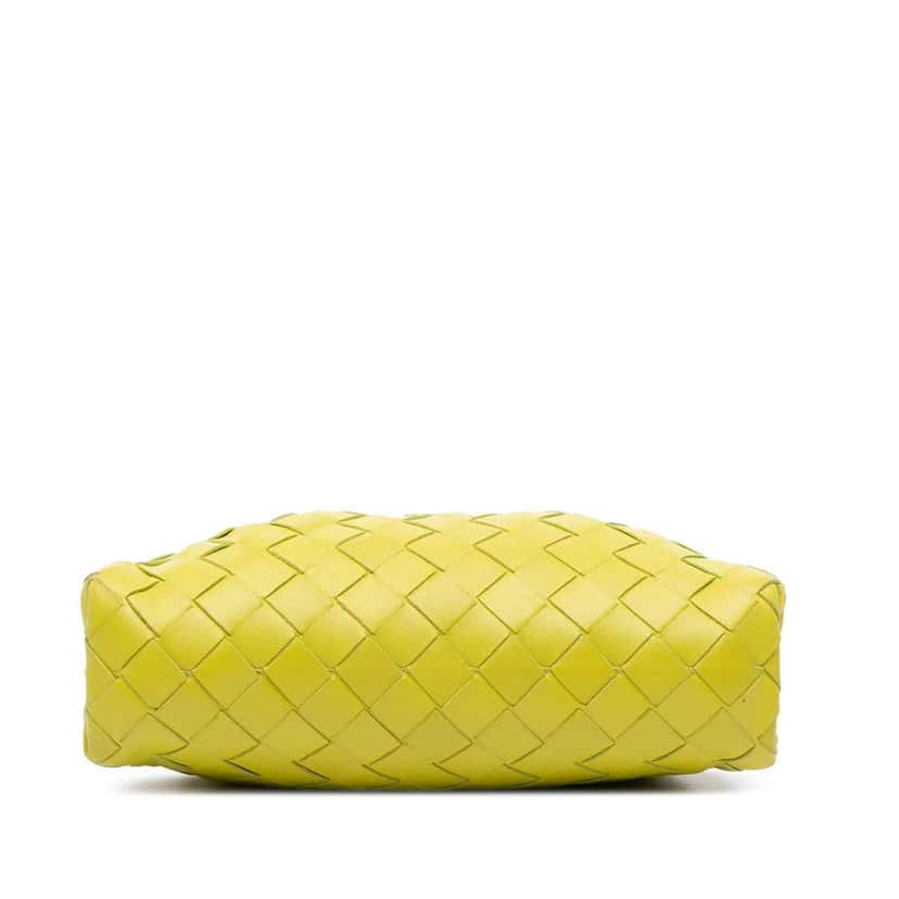 Bottega Veneta Nappa Intrecciato The Mini Pouch Crossbody Yellow Leather Good condition - Inside View