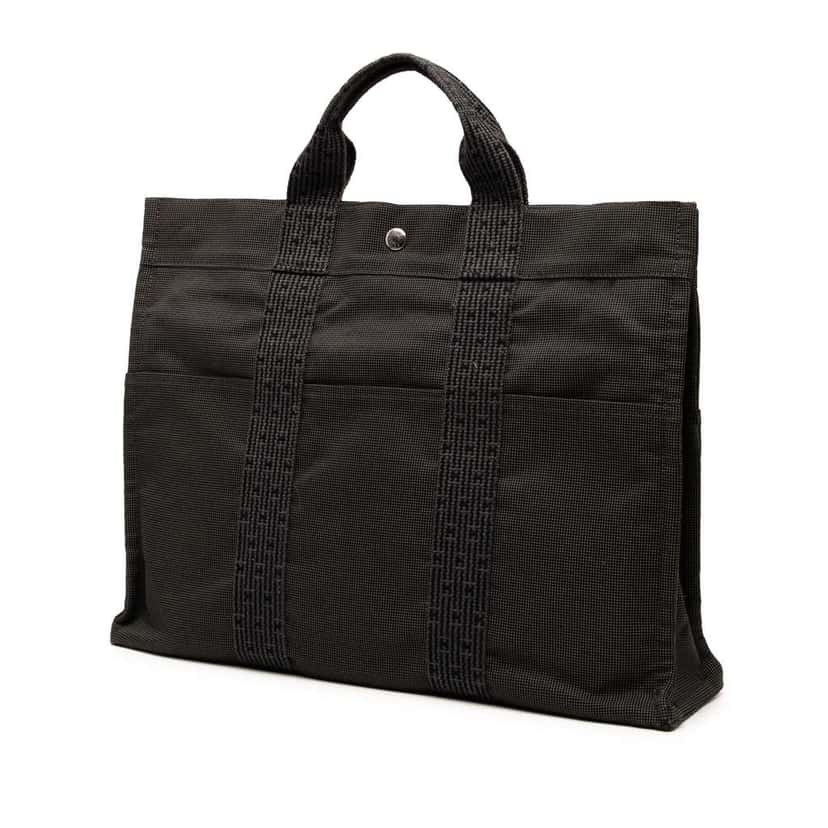 Hermès Canvas Herline MM Grey Canvas Good condition - Back View