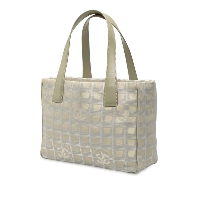 Chanel New Travel Line Nylon Tote Brown Good condition - Back View