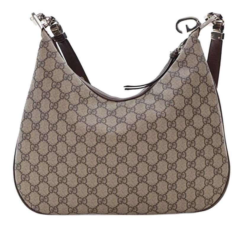 Gucci Medium GG Supreme Web Attache Crossbody Brown Canvas Good condition - Back View