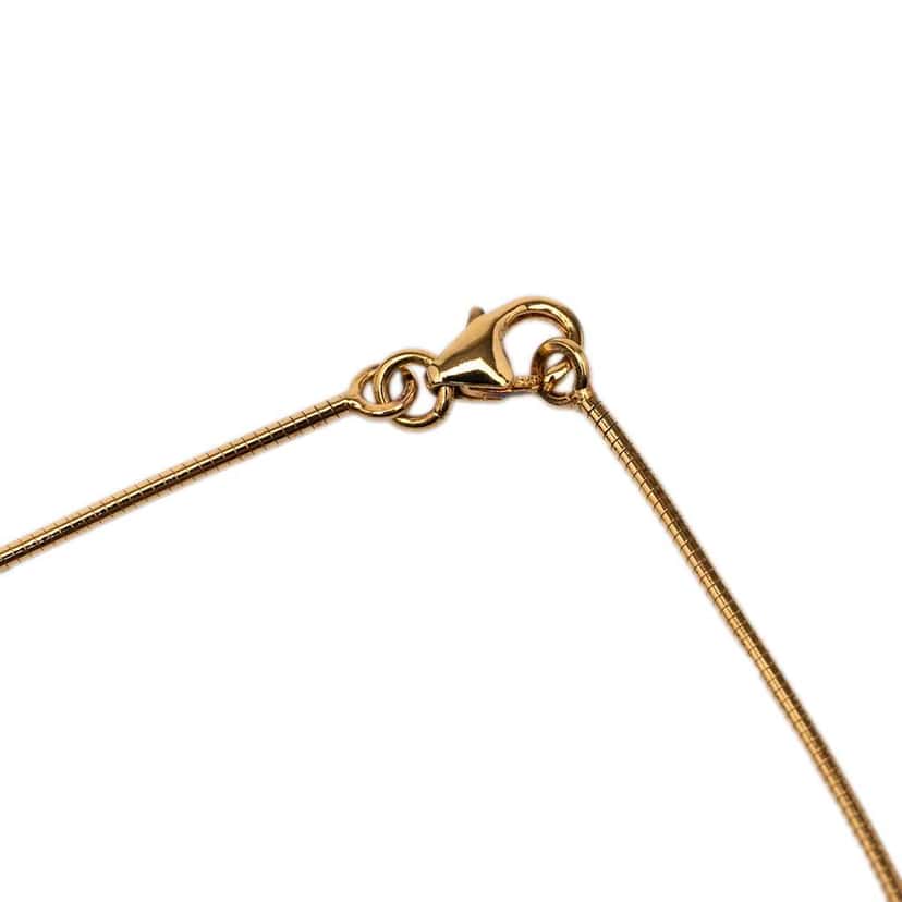 Hermès Gold Plated Enamel Pop H Pendant Necklace Blue Good condition - Model View