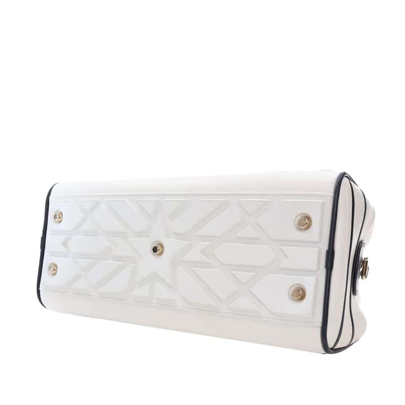 Dior Medium Leather Dior Vibe Bowling Bag White Leather Good condition - Box View