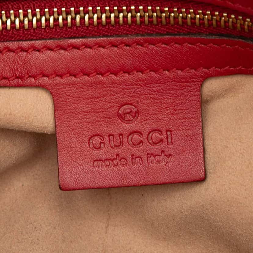 Gucci Medium Guccissima Soft Shoulder Bag Red Leather Fair condition - Box View