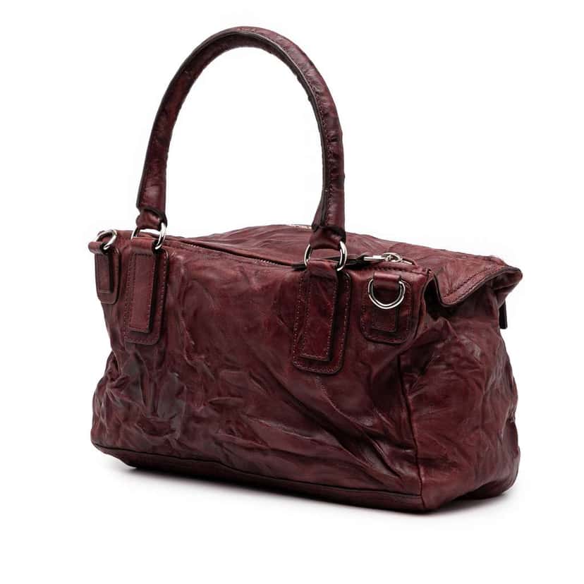 Givenchy Medium Wrinkled Sheepskin Pandora Satchel Red Leather Good condition - Back View