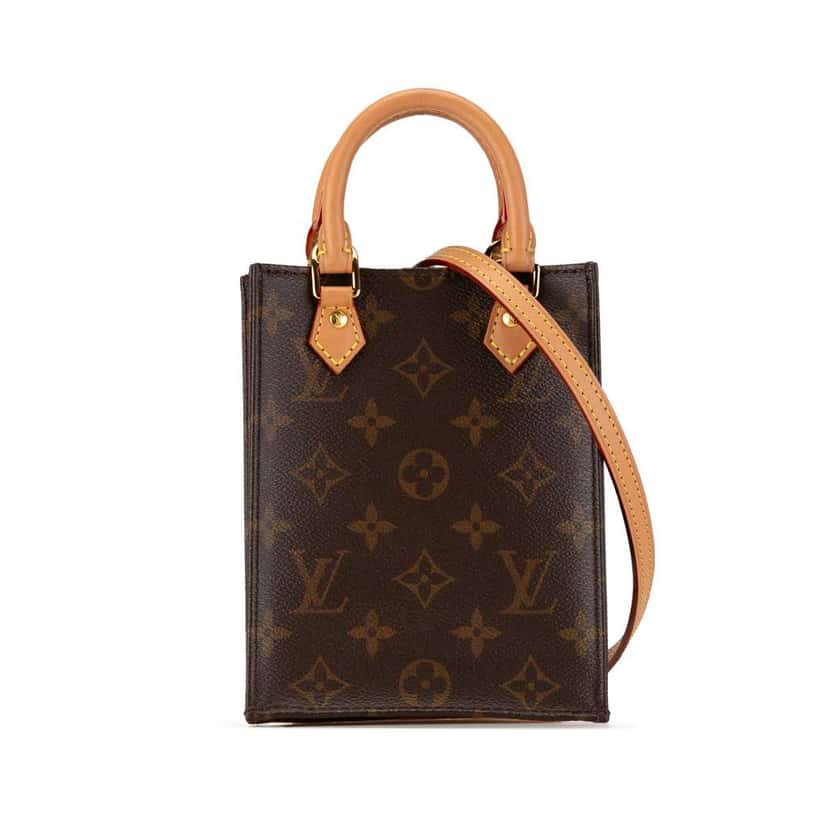 Louis Vuitton Monogram Petit Sac Plat Brown Canvas Fair condition - Front View