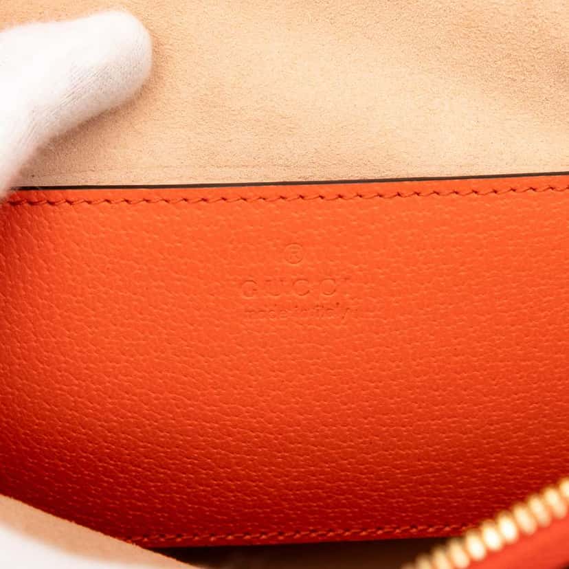 Gucci Mini Dollar Calfskin Bamboo Diana Dome Satchel Orange Leather Very good condition - Box View