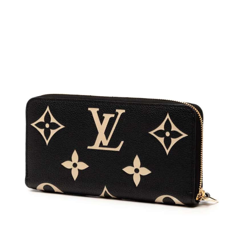 Louis Vuitton Monogram Empreinte Giant Bicolor Zippy Long Wallet Black Leather Good condition - Back View