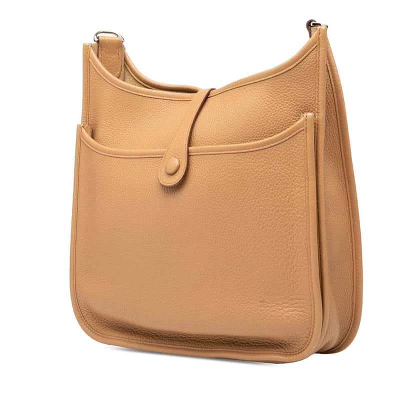 Hermès Clemence Evelyne III PM Brown Leather Good condition - Back View