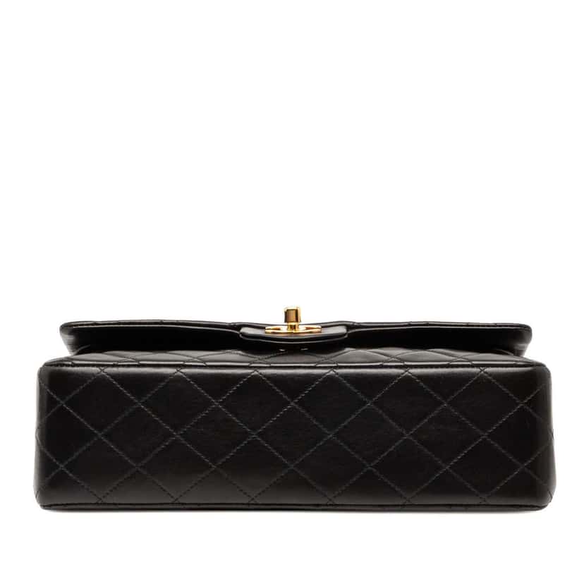 Chanel Medium Classic Lambskin Double Flap Black Leather Good condition - Inside View