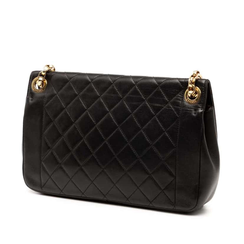 Chanel Large Lambskin Chic With Me Flap Black Leather Very good condition - Back View