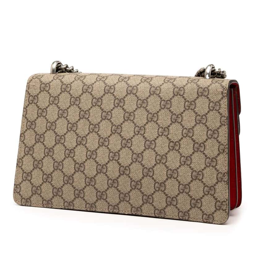 Gucci Medium GG Supreme Dionysus Shoulder Bag Brown Canvas Good condition - Back View