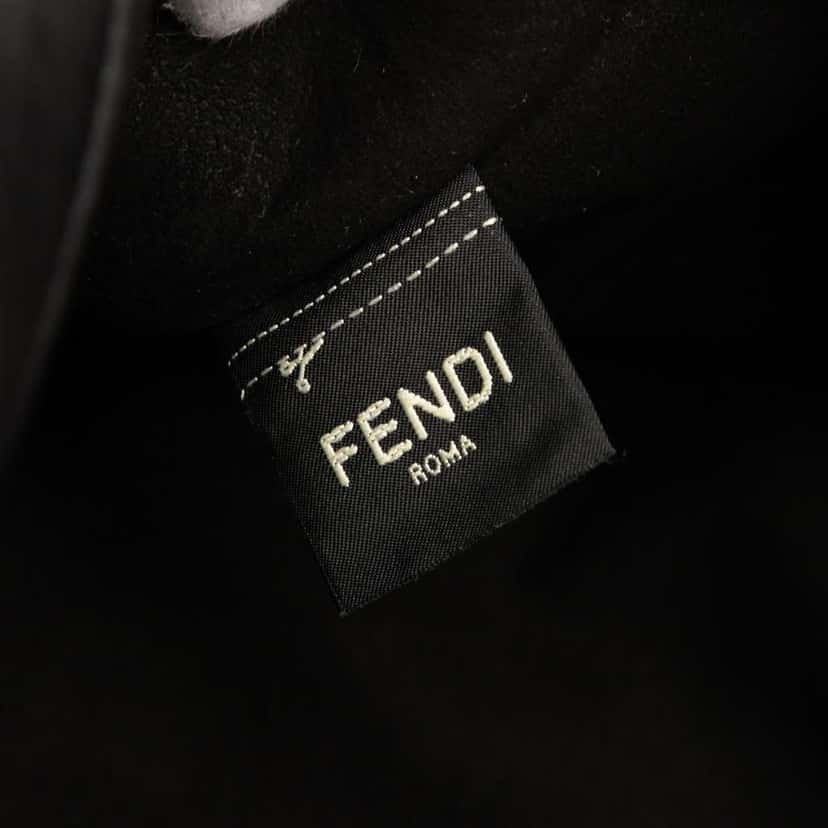 Fendi Embossed Leather Logo Shopper Tote Black Leather Good condition - Box View