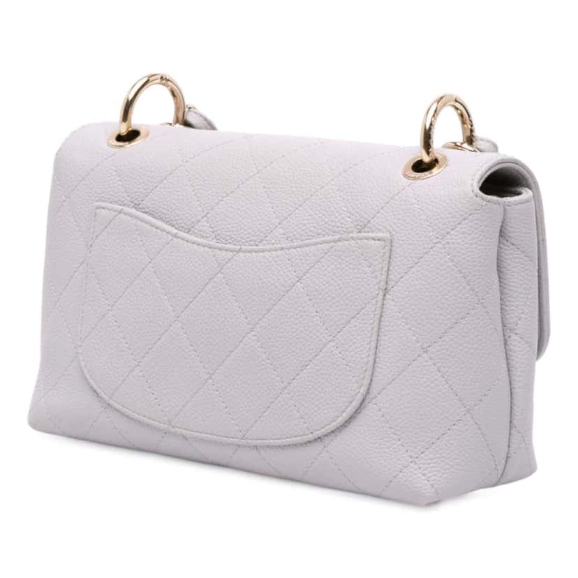 Chanel Small Stitched Caviar City Walk Flap White Leather Very good condition - Back View