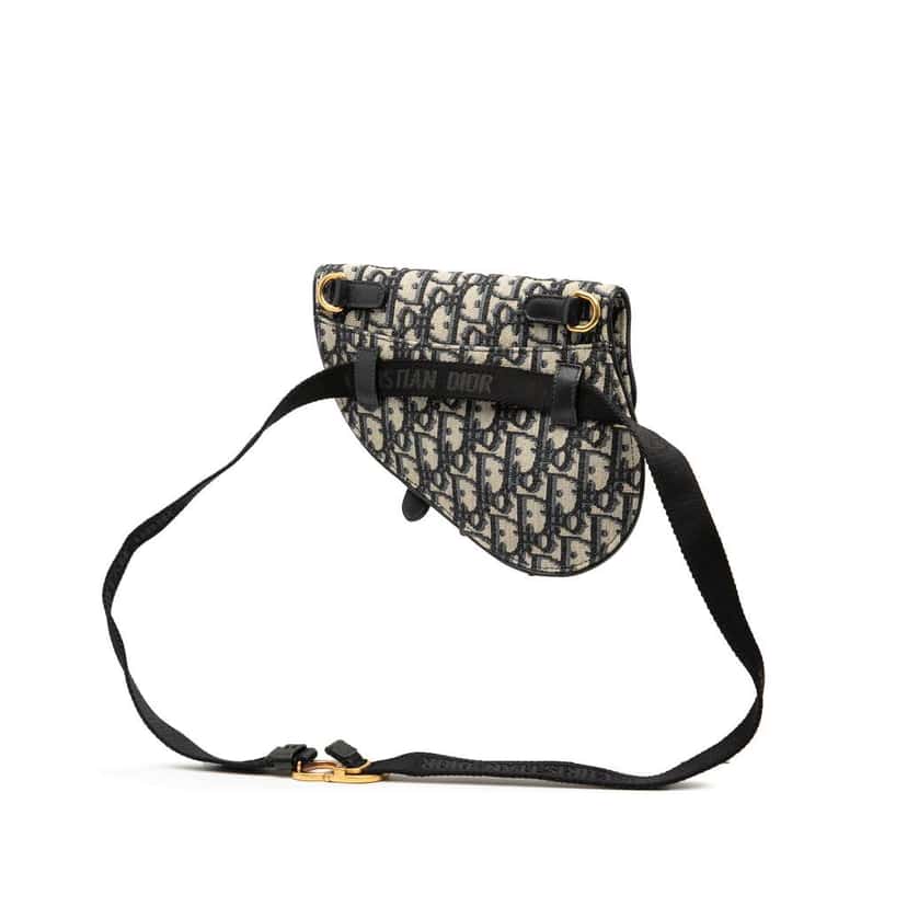 Dior Oblique Canvas Saddle Belt Bag Blue Canvas Good condition - Back View