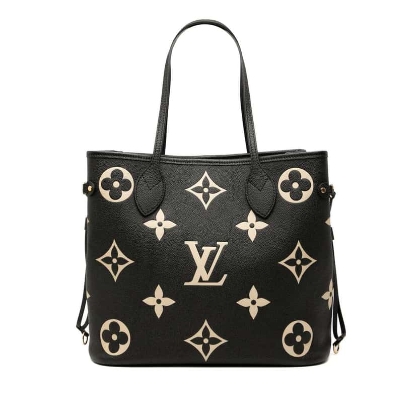 Louis Vuitton Bicolor Monogram Giant Empreinte Neverfull MM Black Leather Very good condition - Front View
