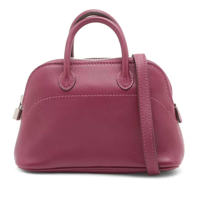 Hermès Micro Mini Evercolor Bolide 1923 Purple Leather Good condition - Front View